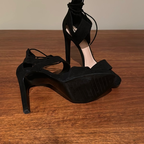 Zara TRF Black Suede Heels 39 - Picture 4 of 4
